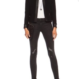 rag & bone Jeans Blackthorne Skinny Zipper Moto Distressed Knees Revolve 27